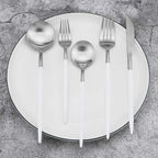 Gugrida 5-Piece Matte Silver Stainless Steel Satin Finish Flatware Set - Image 6