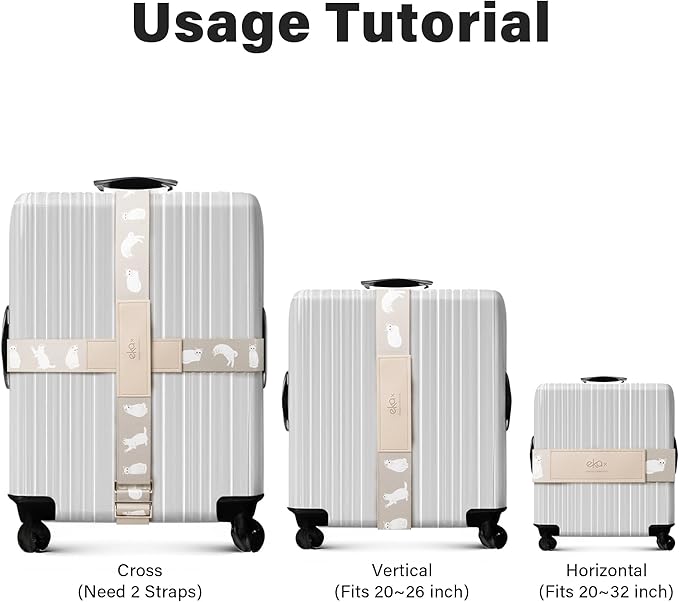 Luggage Straps for Suitcases, Adjustable Luggage Elastic Belt, Travel - Image 3