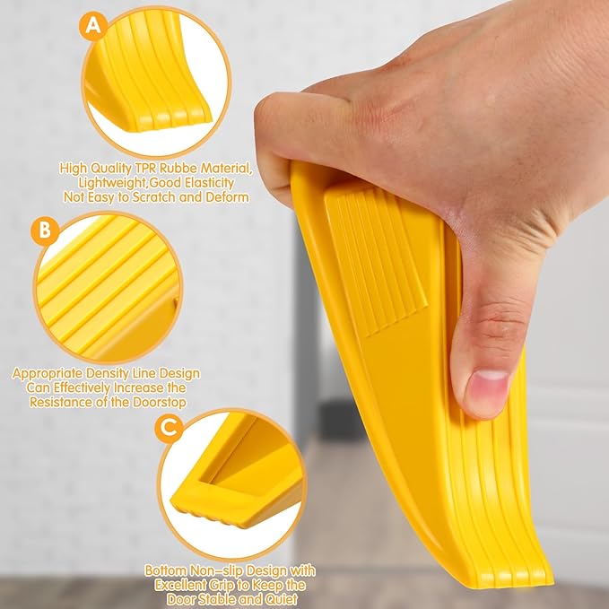 Frienda 2 Pcs Jumbo Door Stoppers Heavy Duty Door Stopper Tall up to 2inch Tall - Image 3