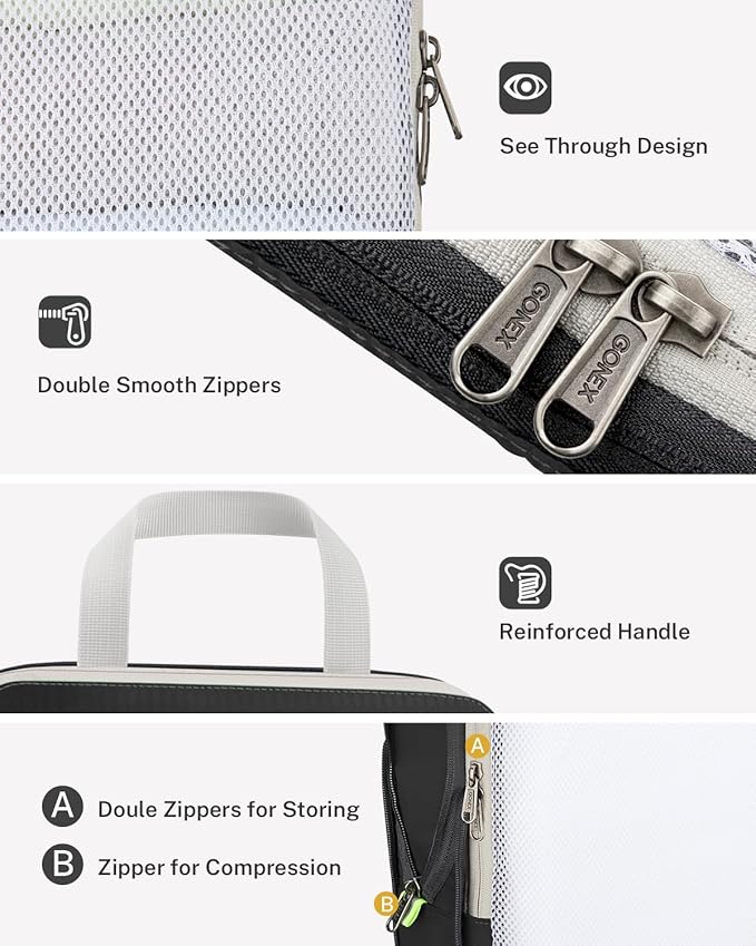 Compression Packing Cubes, Gonex Extensible Storage Mesh Bags Organizers - Image 5