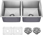 KRAUS Fairlane 33-inch Undermount Double Bowl 18-Gauge Stainless Steel Kitchen by KRAUS