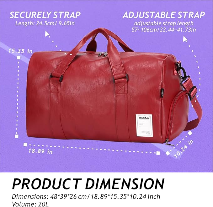 Leather Sports Gym Tote Bag - Image 5