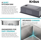 KRAUS Fairlane 33-inch Drop In/Top Mount Single Bowl 18-Gauge Stainless Steel - Image 7