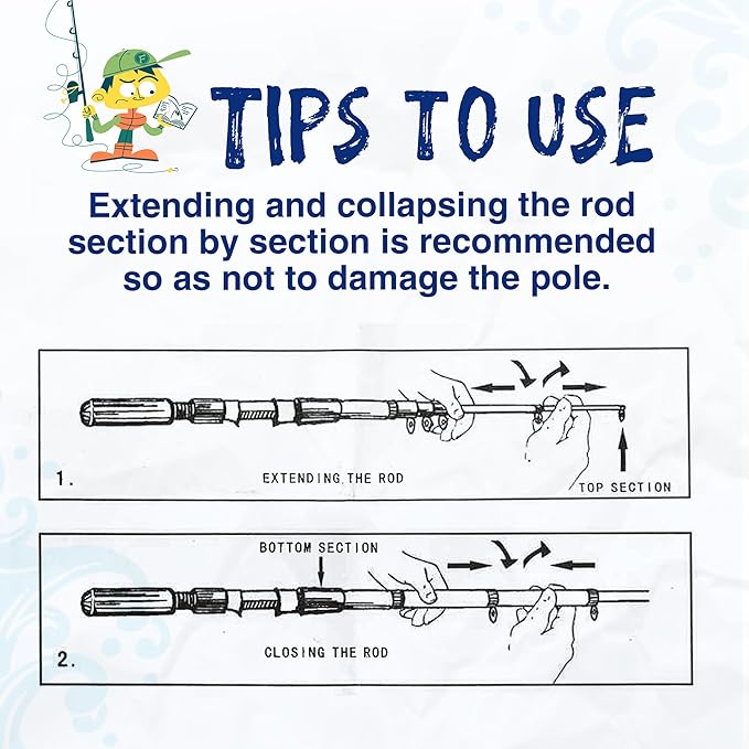 Kids Fishing Pole, Telescopic Fishing Rod, Toddler Collapsible Fishing Rod and - Image 6