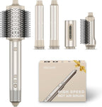 5-in-1 Hot Air Styler & Hair Dryer Brush, 110,000 RPM High-Speed Blow Dryer Brush with Auto-Wrap Curler, All-in-One Air Styling System for Easy Curl, Smooth & Volume