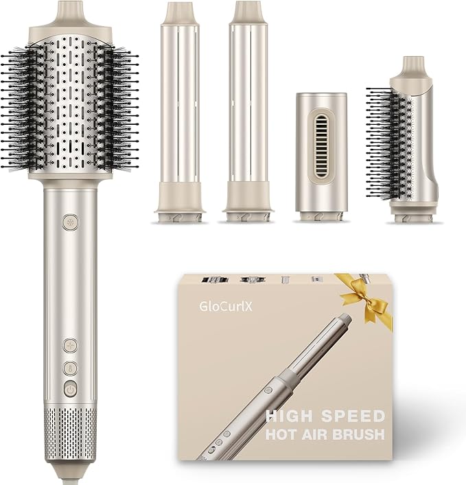 5-in-1 Hot Air Styler & Hair Dryer Brush, 110,000 RPM High-Speed Blow Dryer Brush with Auto-Wrap Curler, All-in-One Air Styling System for Easy Curl, Smooth & Volume