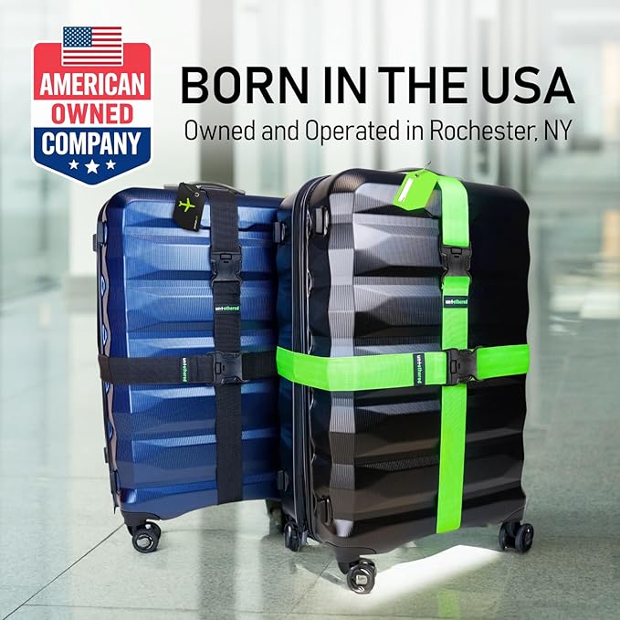 Untethered Ultimate Travel Set: 4 Premium Luggage Straps and 4 Silicone Tags - Image 9