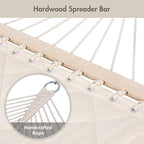 ANOW Two Person Hammock with Spreader Bars and Detachable Pillow, Heavy Duty - Image 7