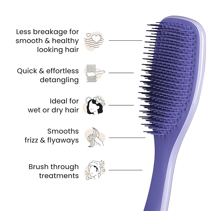 Tangle Teezer Ultimate Detangler Brush for Wet & Dry Hair, Eliminates Knots & Reduces Breakage for Straight to Wavy Hair Types, Amazon Exclusive Lilac Purple