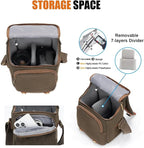 CADeN Compact Camera Bag Case Canvas Leather Trim Compatible - Image 2