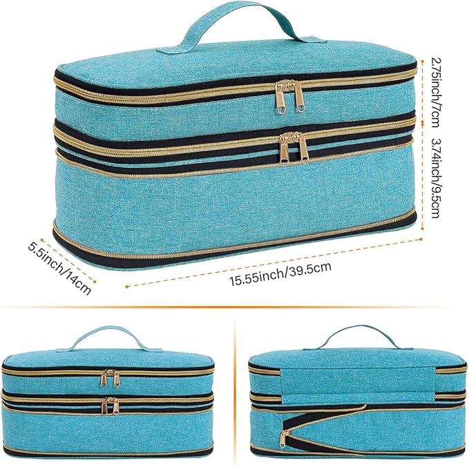 Hair Dryer Travel Carrying Case, Curling Iron Storage Bag, Slim Expandable Handheld Dual-Layer Travel Storage Bag for Dryer/Hair Tool Organizer/Style Organizer