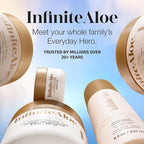 InfiniteAloe réparneu Gold Anti-Aging Formula, Neck Firming, Face Tightening, Anti Wrinkle Face Cream - Organic Aloe Powered with Collagen, Peptides & Retinyl - 1.7oz Jar
