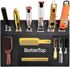 Magnetic Mat 19x12.5 Inch 6 Slots Barber Tray Hairdressing Electric Clippers Storage Mat Salon Table Tools Nonslip Cushion Heat Resistant Pad for Clippers Scissors Combs for Barbershop Salon, Home
