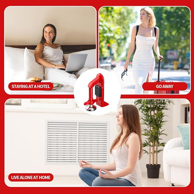 Portable Alarm Door Stopper, Security Travel Anti-Theft Blocker - Image 5