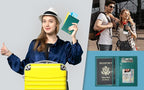 Personalized Monogrammed Teal Leather RFID Passport Wallet - Image 8
