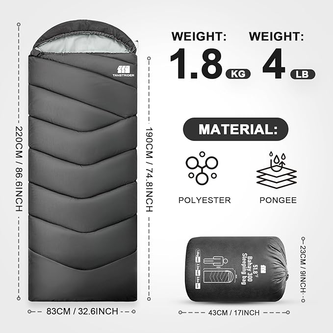 Sleeping Bags for Adults Cold Weather, Waterproof, Lightweight Camping Sleeping - Image 2