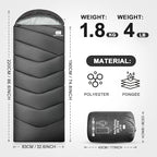 Sleeping Bags for Adults Cold Weather, Waterproof, Lightweight Camping Sleeping - Image 2