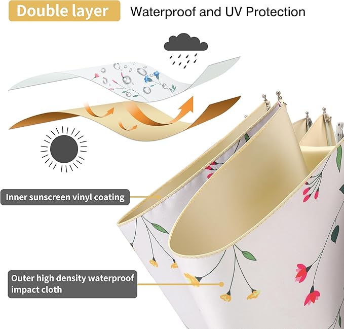 Color Glue Coating Sun Umbrella UV Protection Compact Folding Windproof - Image 2