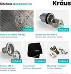 KRAUS Standart Pro 33 -inch Undermount 60/40 Double Bowl 16 Gauge Stainless - Image 5