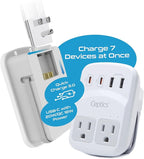 Ceptics World Travel Adapter Kit 2 USB-A, USB-C US Outlets, 20W/QC 18W Power - Image 3