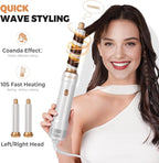 6 in ONE Blow Dryer Brush Ionic Hair Dryer Brush for Women, Hot Air Brush Hair Styling Tools 100-120V, Air Curling Iron Round Brush Blow Dryer 800W