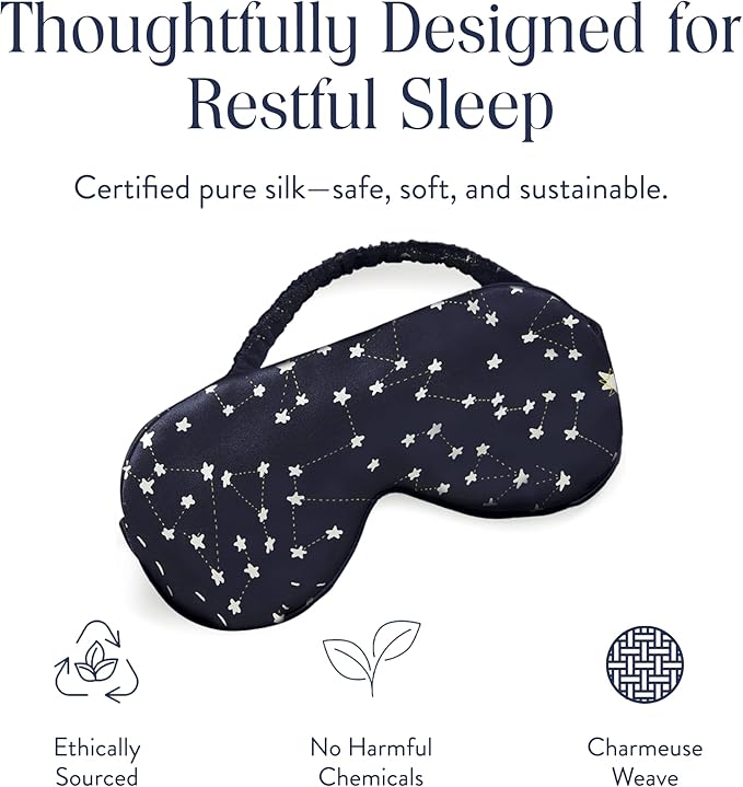 Brooklinen Silk Eye Mask for Sleeping – Celestial Blue, 100% Mulberry Silk - Image 3