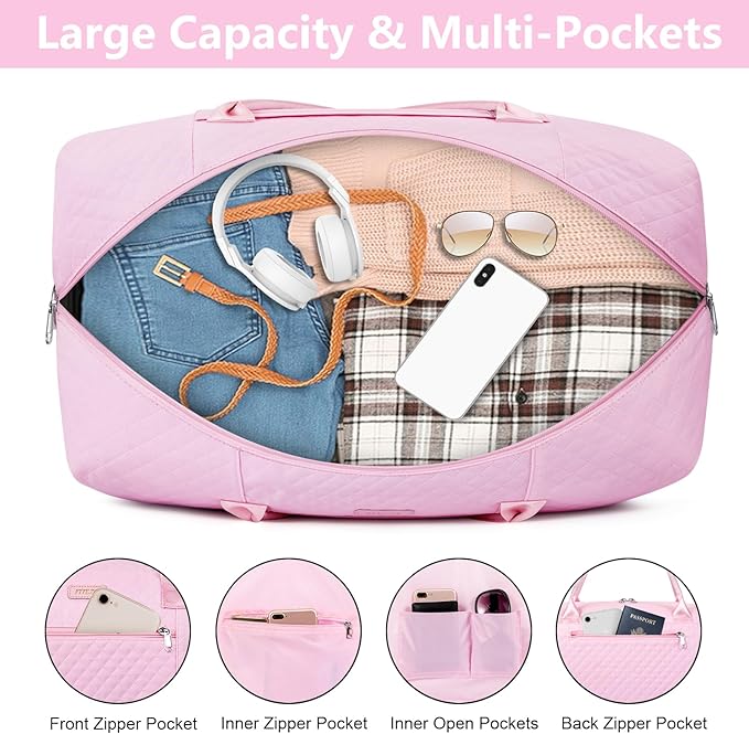 Weekender Bag for Women, Travel Duffel Bag Carry On Overnight Bag - Image 4