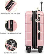 KYME Pink Hardside Expandable Carry On Luggage 22x14x9 Airline Approved 20 Inch - Image 6