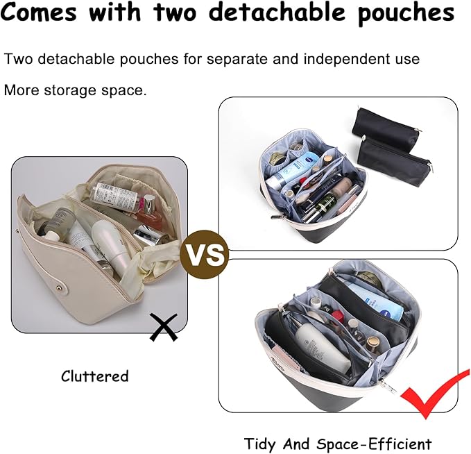 BOYATU Travel Makeup Bag Organizer Cosmetic Bag: 3 Pcs Set Make up Bags - Image 6