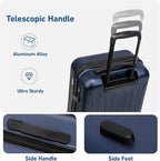 KYME Suitcase Hardshell With Double Spinner Wheels, PC+ABS TSA Lock Travel - Image 3