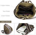 Goodhan Women Canvas Backpack Daypack Casual Shoulder Bag, Vintage Heavy-duty - Image 5