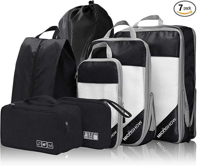 7 Set Compression Packing Cubes by NICOSHOW