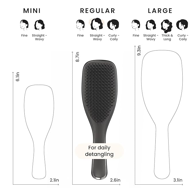 Tangle Teezer Chrome Ultimate Detangler Brush for Wet & Dry Hair, Eliminates Knots & Reduces Breakage for Straight to Curly Hair Types, Gunmetal Silver