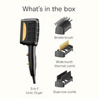 INFINITIPRO BY CONAIR 3-in-1 Styling Hair Dryer, 1875W Hair Dryer and 3 Attachments