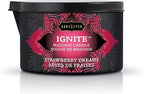 KAMA SUTRA Ignite Massage Candle - Coconut Oil and Soy Based - Strawberry Dreams, 6 oz/170 g Sore Muscle Massage Oil - Moisturizing - Natural Therapy Oil - Warming, Relaxing, Sensual Massage