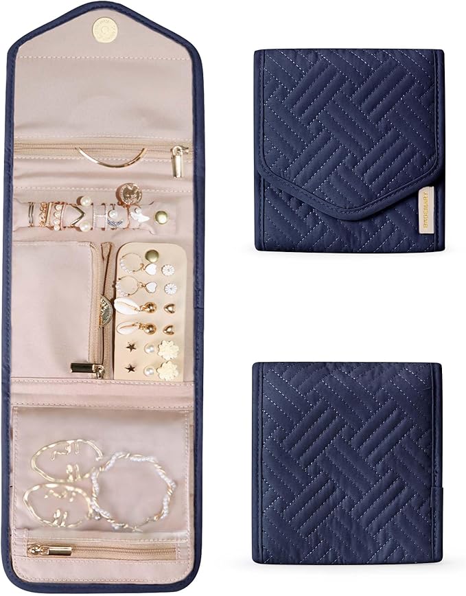BAGSMART Travel Jewelry Organizer Case Foldable Jewelry Roll by BAGSMART
