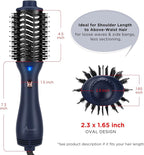 One Step Hair Dryer & Volumizing Brush, Aima Beauty Hair Styling Tool - Ceramic Straightener, Curler, Hot Air Styler & Ionic Salon Brush, Prussian Blue