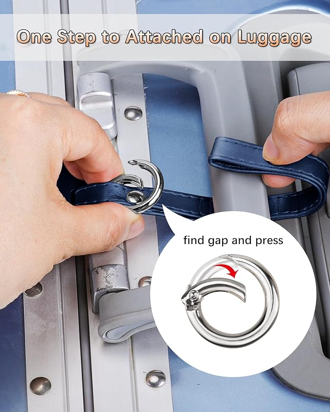 Teskyer Luggage Tags, 3 Pack Premium PU Leather Luggage Tags - Image 2