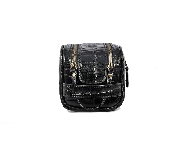 10" Premium Leather Toiletry Travel Pouch - Image 7