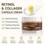 Deep Retinol Collagen Capsule Cream - Retinol Cream for Face Anti Aging Day and Night Golden Capsule Face Moisturizer with Hyaluronic Acid for All Skin, Firming, Wrinkles