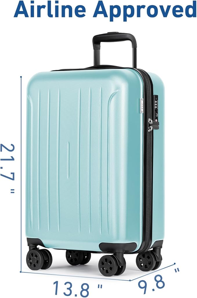 KYME Suitcase Hardshell With Double Spinner Wheels, PC+ABS TSA Lock Travel - Image 3