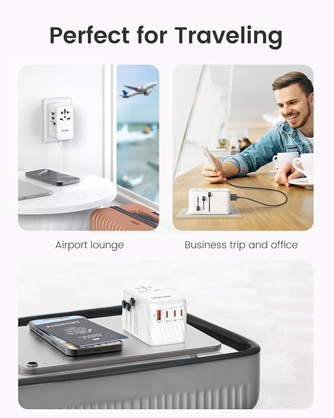 LENCENT International Travel Adapter, 120W GaN Universal Fast Charger - Image 7