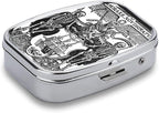 Metal 2 Compartment Pill Organizer Travel Friendly Portable Compact Pill Box - Image 3