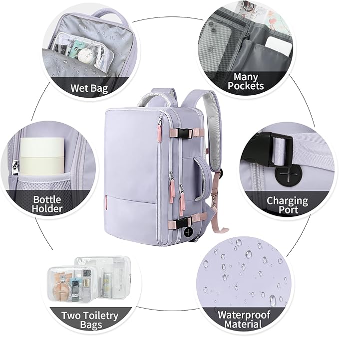 Hanples Large Travel Backpack for Women as Person Item Flight Approved - Image 5