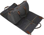 2 in 1 Canvas Leather Suit Luggage Garment Bag by CRUITBILI