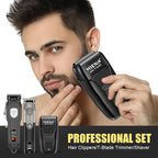 HIENA PRO Hair Clippers for Men Professional Cordless Hair Clippers Electric Beard Trimmer and Foil Shaver Set Home Hair Cutting Kit Type-C Rechargeable for Barber Clippers with LED Display