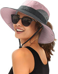 FURTALK Womens Sun Hat with Ponytail Hole Beach Hiking Summer Wide Brim UPF 80+ by FURTALK