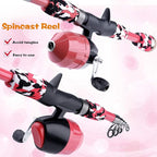 ODDSPRO Kids Fishing Pole Pink, Portable Telescopic Fishing Rod and Reel Combo - Image 4