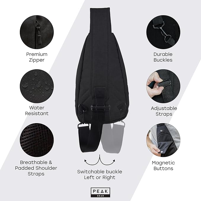 Peak Gear Travel Sling Bag. Compact Crossbody Bag | Lighter and Smaller than a - Image 4