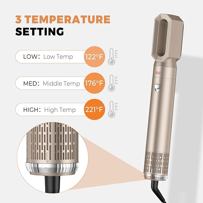 6 in ONE Hair Dryer Brush, Blow Dryer Curling Wand Hair Styling Tools Set, Ionic Hot Air Massage Oval Blowout, Left&Right Styler 100-120V